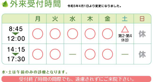 外来受付時間